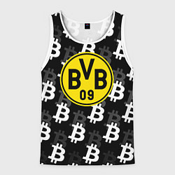 Майка-безрукавка мужская Borussia биткоин паттерн, цвет: 3D-белый