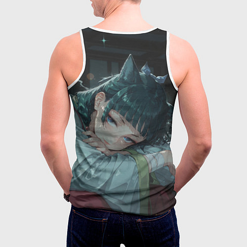 Мужская майка без рукавов Маомао с кошачьими ушками / 3D-Белый – фото 4