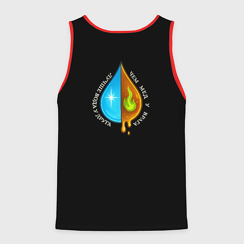 Мужская майка без рукавов Лучше вода у друга полноцветный узор / 3D-Красный – фото 2