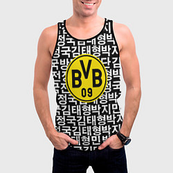 Майка-безрукавка мужская Borussia японские символы паттерн, цвет: 3D-черный — фото 2