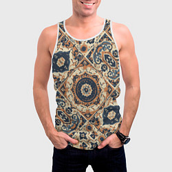 Майка-безрукавка мужская Узоры калейдоскопа, цвет: 3D-белый — фото 2