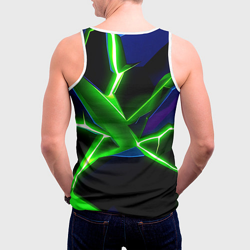 Мужская майка без рукавов Green glow / 3D-Белый – фото 4