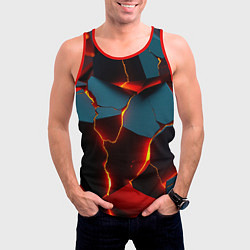 Майка-безрукавка мужская Orange glow, цвет: 3D-красный — фото 2
