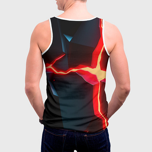 Мужская майка без рукавов Neon orange / 3D-Белый – фото 4