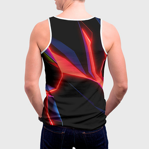 Мужская майка без рукавов Neon red / 3D-Белый – фото 4