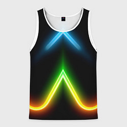 Мужская майка без рукавов Neon multicolored lines
