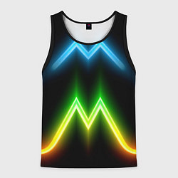 Мужская майка без рукавов Neon multicolored lines