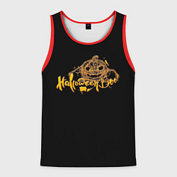 Майка-безрукавка мужская Хэллоуин - Тыква в паутине, цвет: 3D-красный