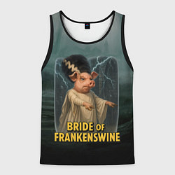 Майка-безрукавка мужская Франкенштейн свинья невеста, цвет: 3D-черный