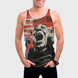 Майка-безрукавка мужская Шрек радуется, цвет: 3D-белый — фото 2