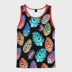 Майка-безрукавка мужская Неоновые шишки, цвет: 3D-красный