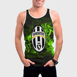 Майка-безрукавка мужская Ювентус зеленый дым, цвет: 3D-белый — фото 2