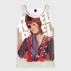 Майка-безрукавка мужская David Bowie Rebel Rebel, цвет: 3D-белый