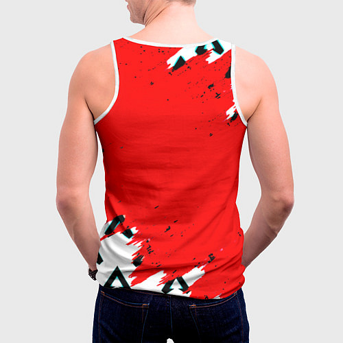 Мужская майка без рукавов Манчестер Юнайтед символы краски / 3D-Белый – фото 4
