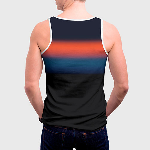 Мужская майка без рукавов На бога надейся сине-красный арт / 3D-Белый – фото 4