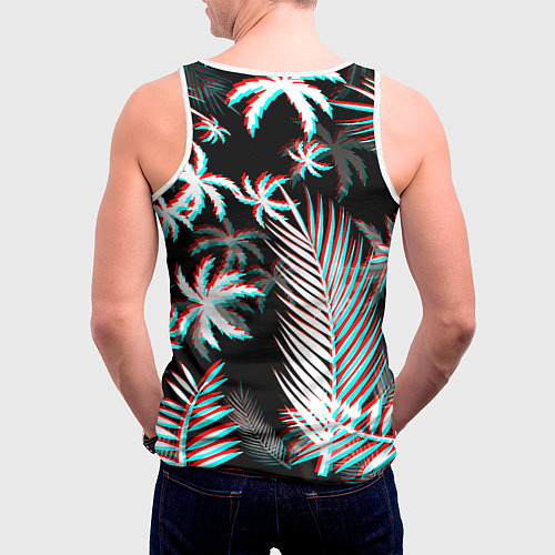 Мужская майка без рукавов Манчестер Юнайтед тропики глитч / 3D-Белый – фото 4
