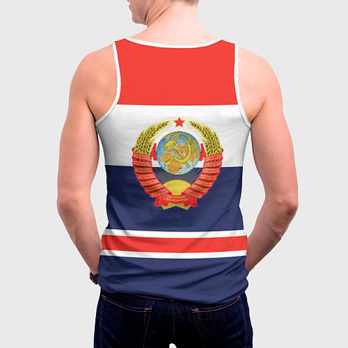 Мужская майка без рукавов Символика и знаки СССР / 3D-Белый – фото 4