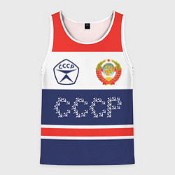 Майка-безрукавка мужская Символика и знаки СССР, цвет: 3D-белый