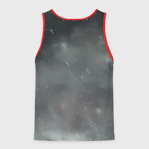 Мужская майка без рукавов Всадник в плаще на коне / 3D-Красный – фото 2