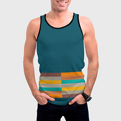 Майка-безрукавка мужская Индиго и шумовой градиент заката с текстурой, цвет: 3D-черный — фото 2