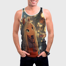 Майка-безрукавка мужская Новогодняя лошадка, цвет: 3D-белый — фото 2