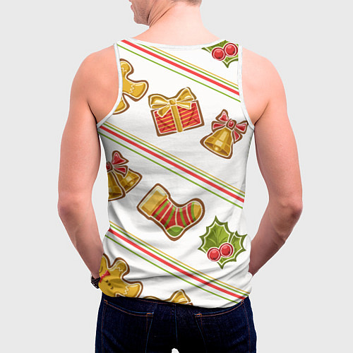 Мужская майка без рукавов Рождественский дух / 3D-Белый – фото 4