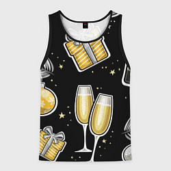 Майка-безрукавка мужская Новогодний вайб, цвет: 3D-черный