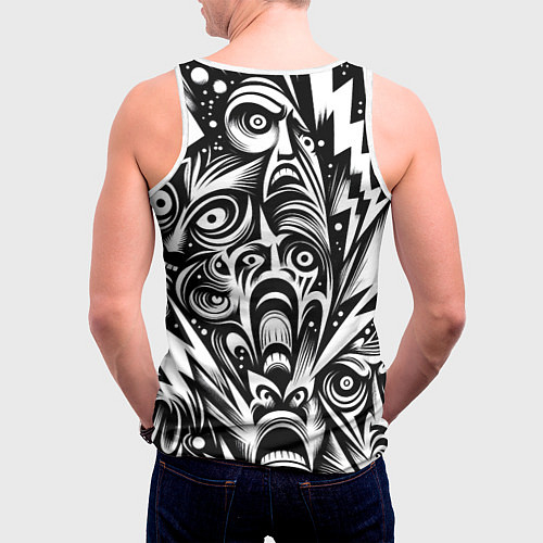 Мужская майка без рукавов Lightnings and faces - ai art fantasy / 3D-Белый – фото 4