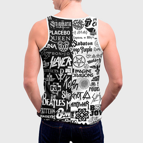Мужская майка без рукавов Juventus рок музыка / 3D-Белый – фото 4