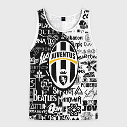 Майка-безрукавка мужская Juventus рок музыка, цвет: 3D-белый