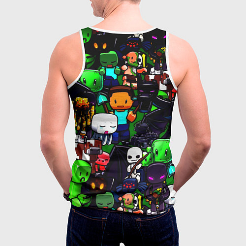Мужская майка без рукавов Minecraft x barcelona fc / 3D-Белый – фото 4