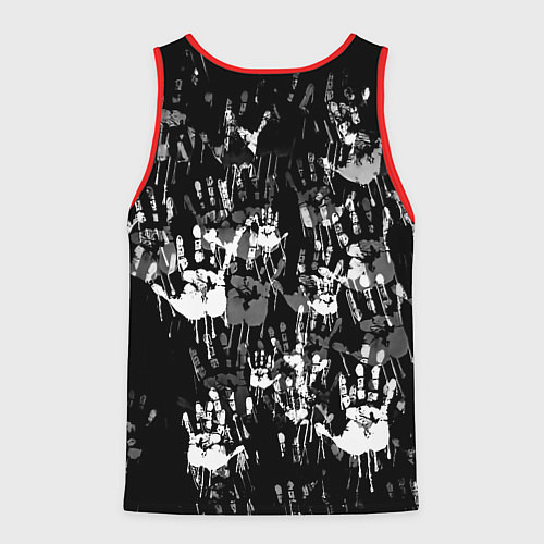 Мужская майка без рукавов Ювентус текстура руки краски / 3D-Красный – фото 2