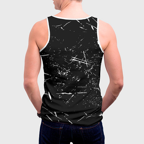 Мужская майка без рукавов Ювентус краски штрихи / 3D-Белый – фото 4