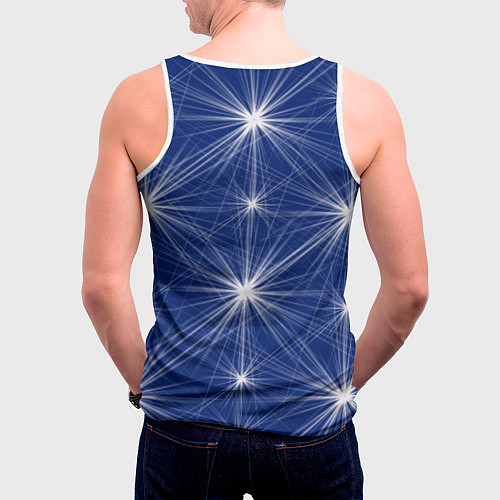 Мужская майка без рукавов Звезды на синем фоне / 3D-Белый – фото 4