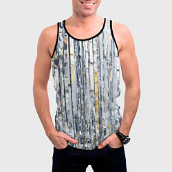 Майка-безрукавка мужская Новогодний дождик, цвет: 3D-черный — фото 2