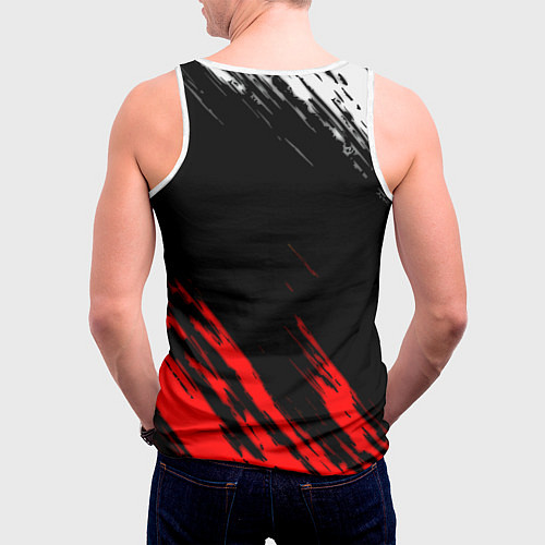Мужская майка без рукавов Манчестер Юнайтед x Ювентус краски / 3D-Белый – фото 4
