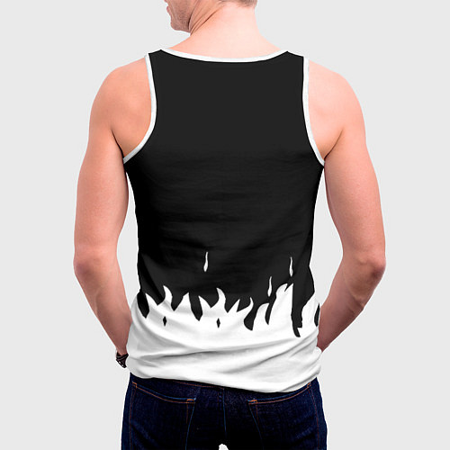 Мужская майка без рукавов Ювентус белый огонь текстура / 3D-Белый – фото 4
