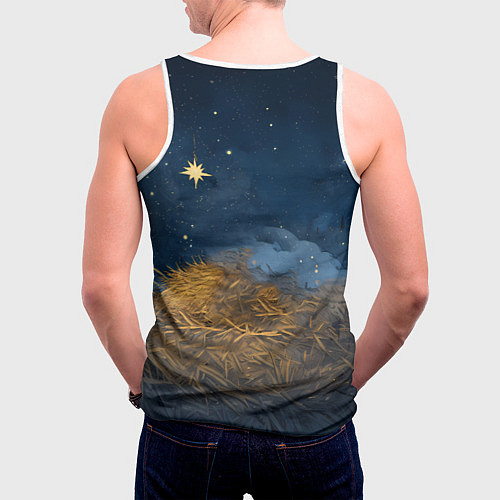 Мужская майка без рукавов Лошадка спит с жеребенком / 3D-Белый – фото 4