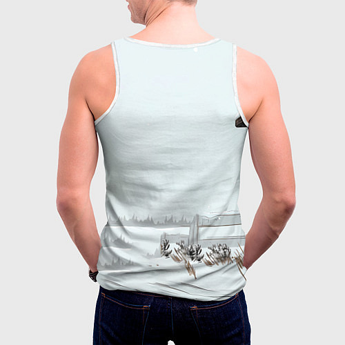 Мужская майка без рукавов Лошадка везет новогодние подарки / 3D-Белый – фото 4