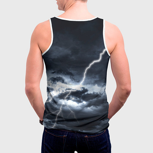 Мужская майка без рукавов Небо - славян / 3D-Белый – фото 4