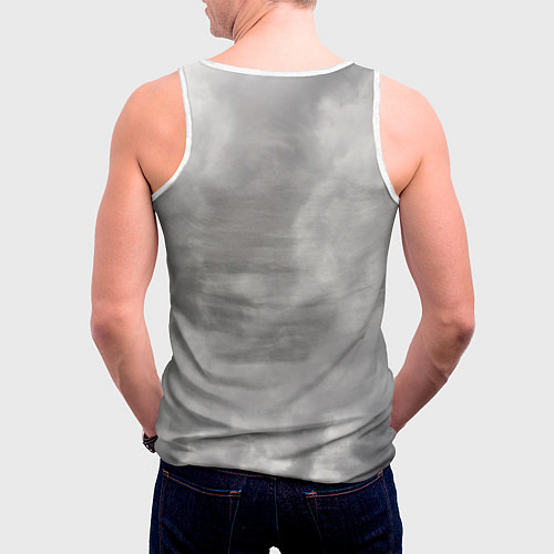 Мужская майка без рукавов Мистический ворон в руническом компасе вегвизир / 3D-Белый – фото 4