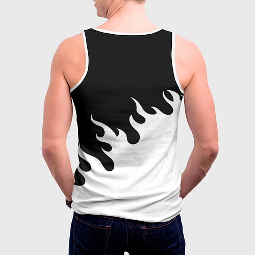 Мужская майка без рукавов Ювентус огонь текстура / 3D-Белый – фото 4