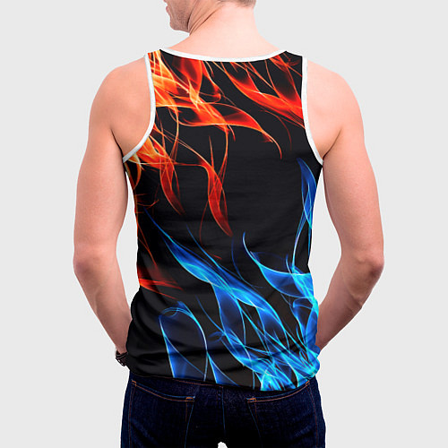 Мужская майка без рукавов Манчестер Юнайтед огонь битва / 3D-Белый – фото 4