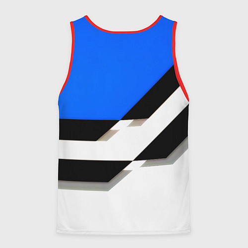 Мужская майка без рукавов Лестер сити геометрия полосы / 3D-Красный – фото 2