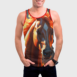 Майка-безрукавка мужская Загадочная огненная лошадь, цвет: 3D-красный — фото 2