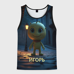 Майка-безрукавка мужская Мем игорь, цвет: 3D-черный