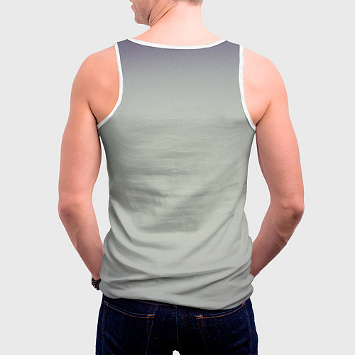 Мужская майка без рукавов Атакующий ястреб / 3D-Белый – фото 4