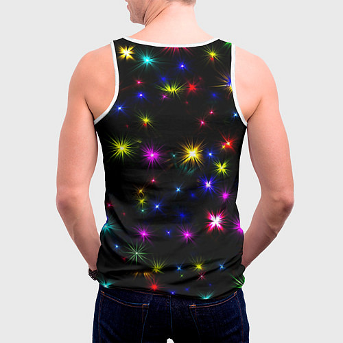 Мужская майка без рукавов Манчестер Юнайтед праздничные огни / 3D-Белый – фото 4