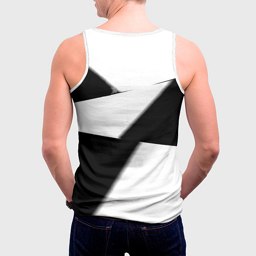 Мужская майка без рукавов Реал Мадрид геометрия полосы / 3D-Белый – фото 4