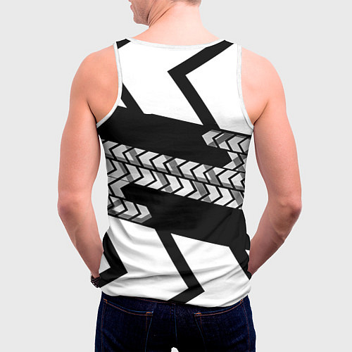 Мужская майка без рукавов Реал Мадрид краски полосы / 3D-Белый – фото 4